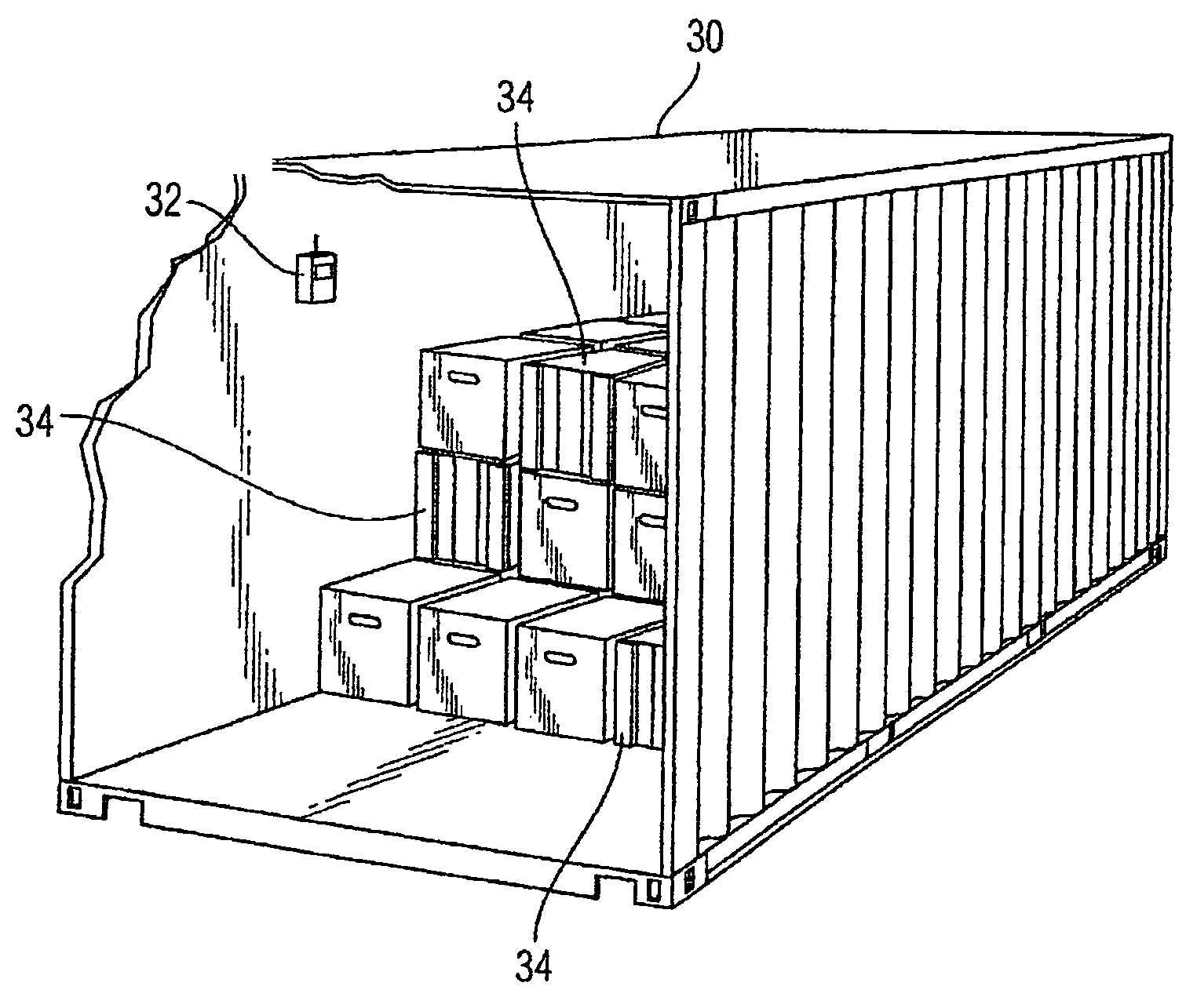 Detection and identification method for in-transit determination of chemical contraband, decaying animal and vegetable matter, and concealed humans in cargo shipping containers and other secure spaces