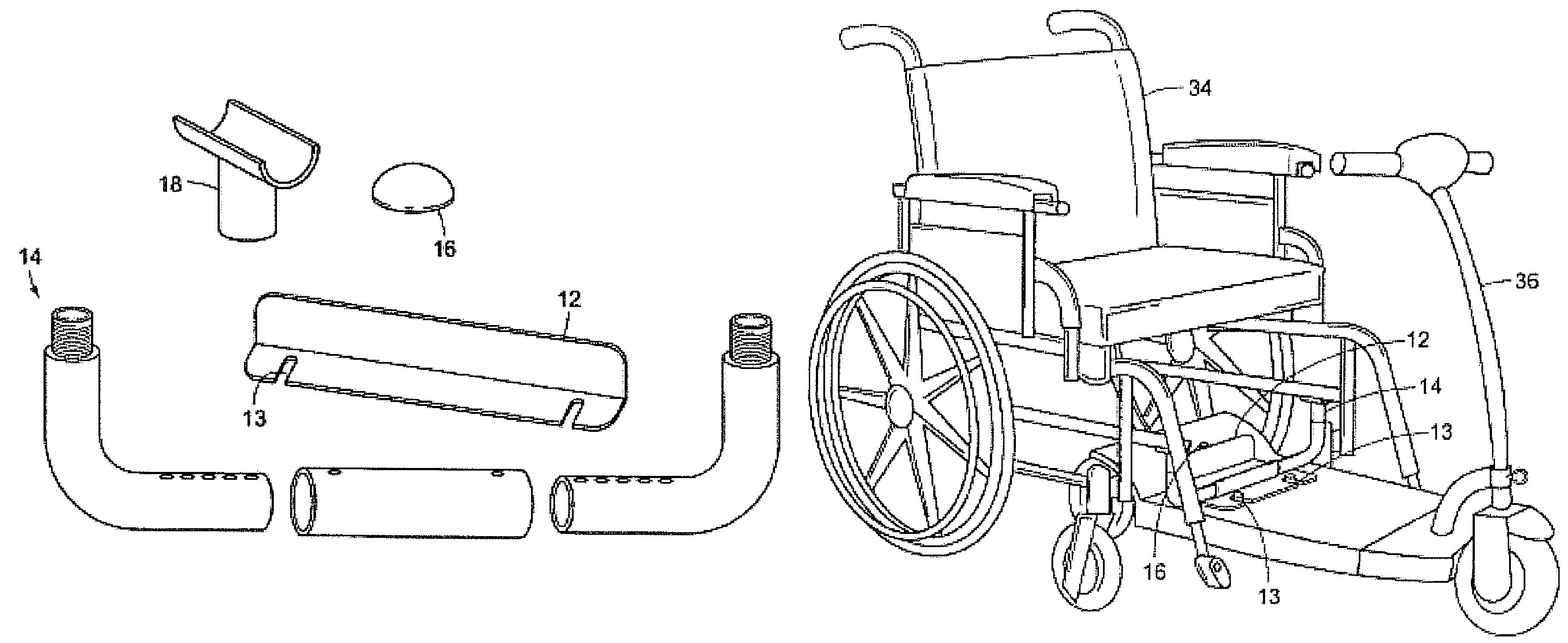 Motorized scooter wheelchair attachment device