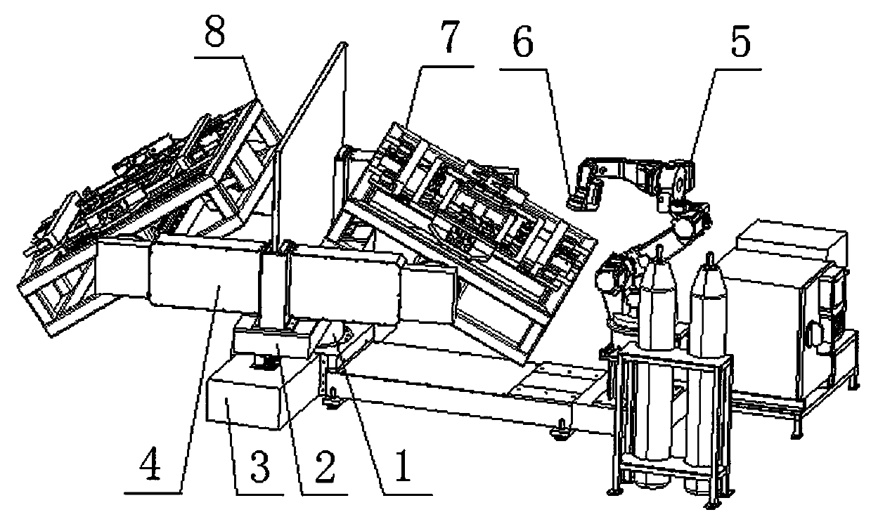 Flexible welding workstation of rectangular flange intelligent robot