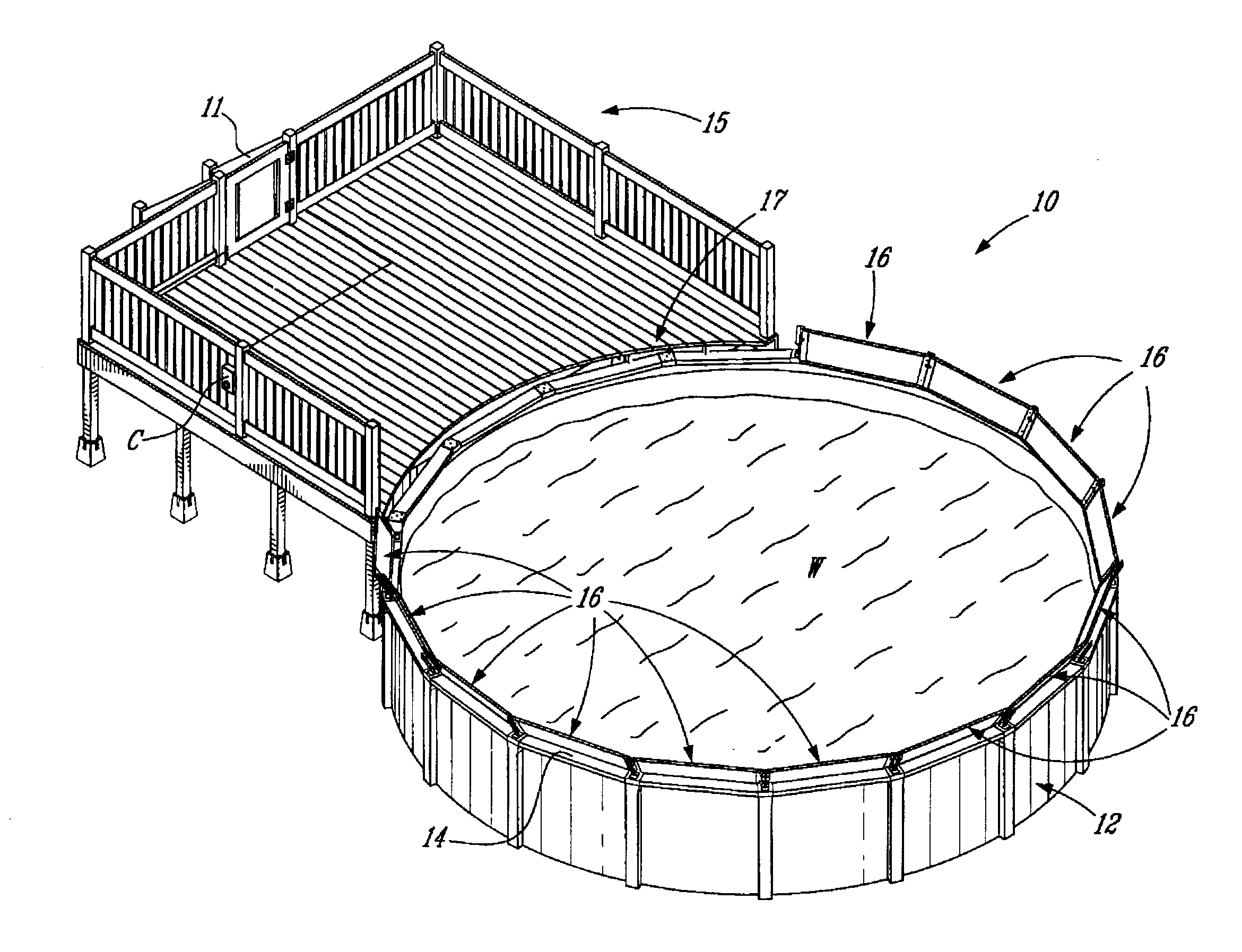 Security fence for swimming pools