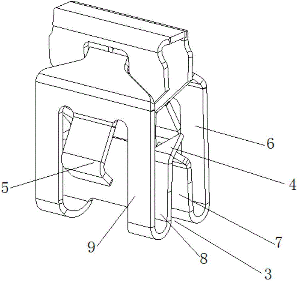 Metal elastic connection module used for installing automobile interior plastic board