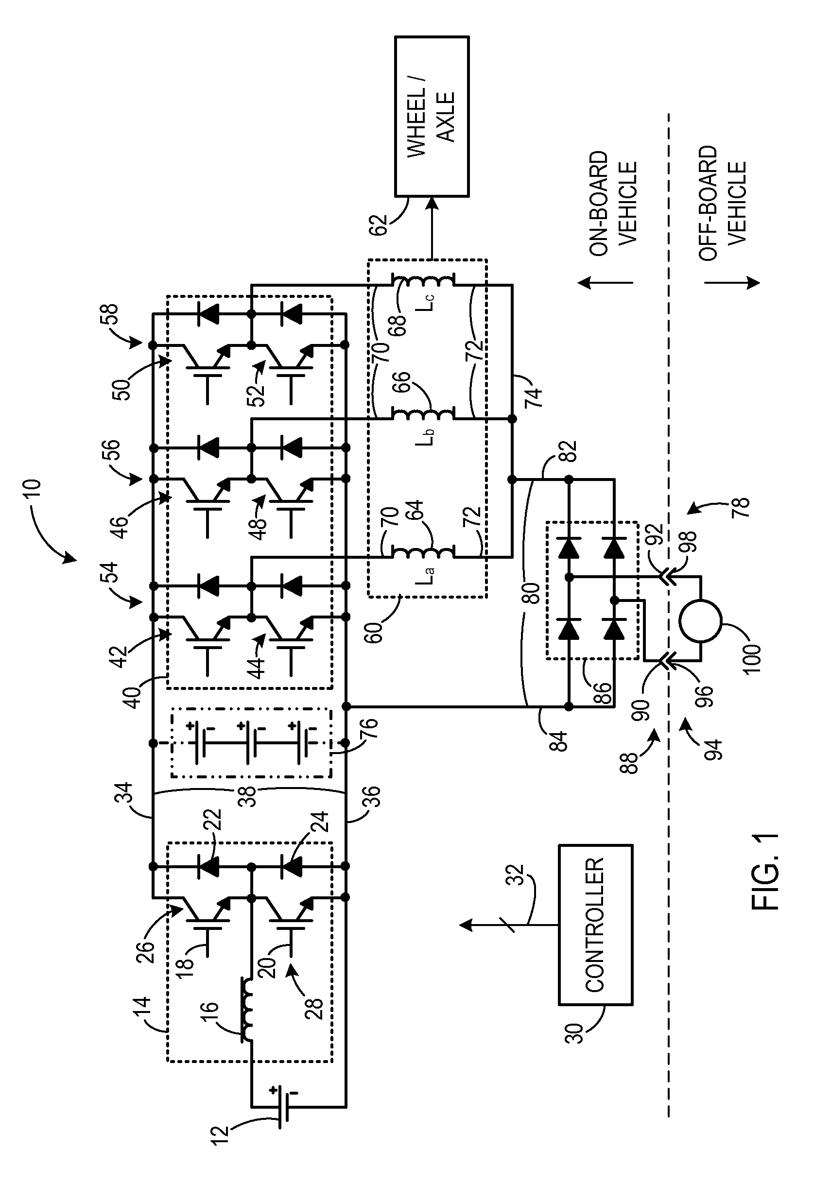 Apparatus for transferring energy using power electronics and machine inductance and method of manufacturing same