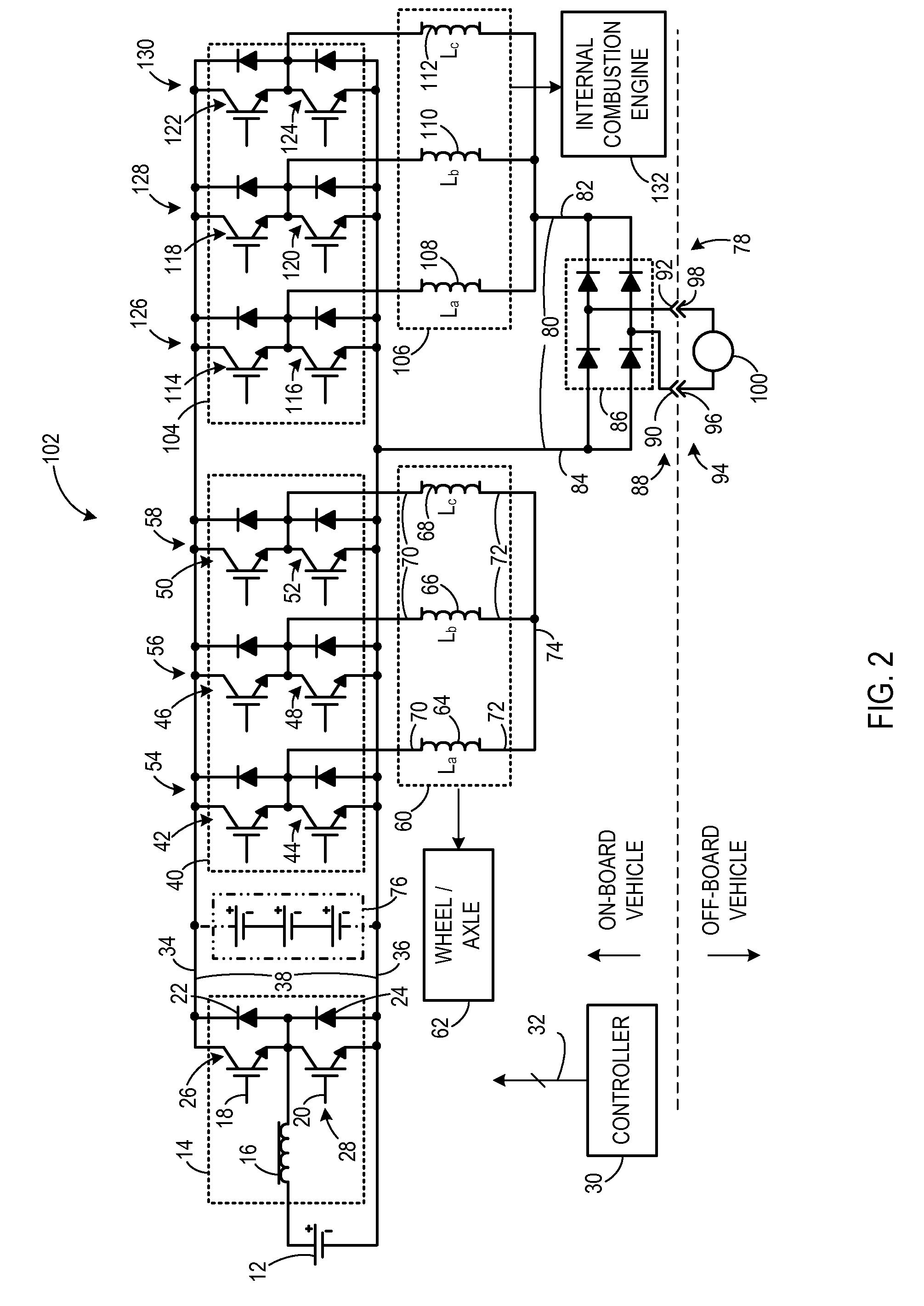 Apparatus for transferring energy using power electronics and machine inductance and method of manufacturing same