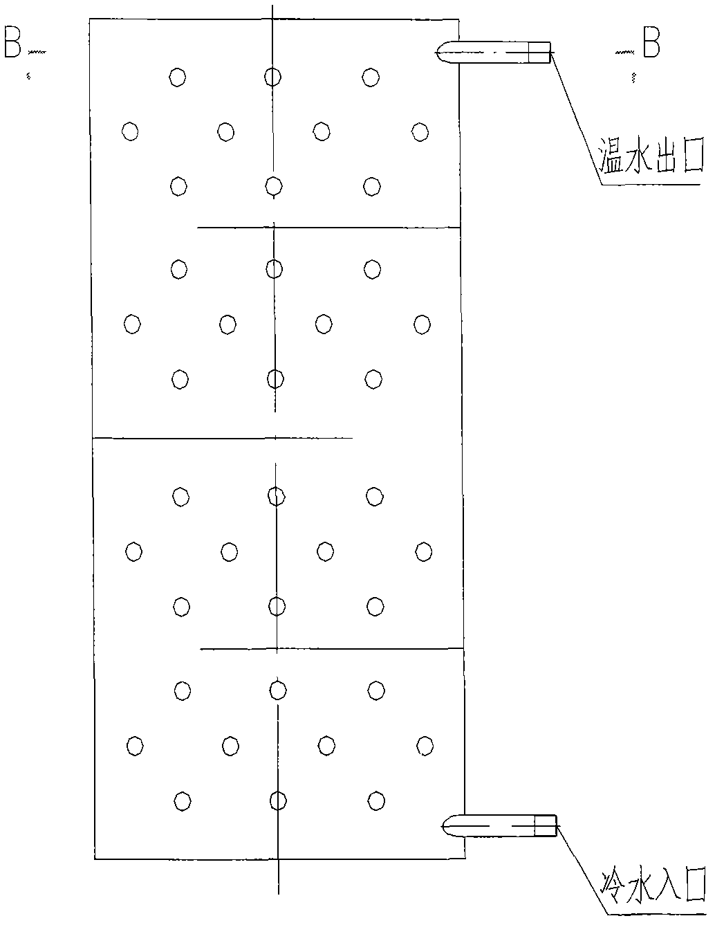 Plate type heat exchanger for granular solid materials