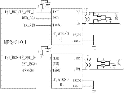 Four-channel FlexRay bus communication module