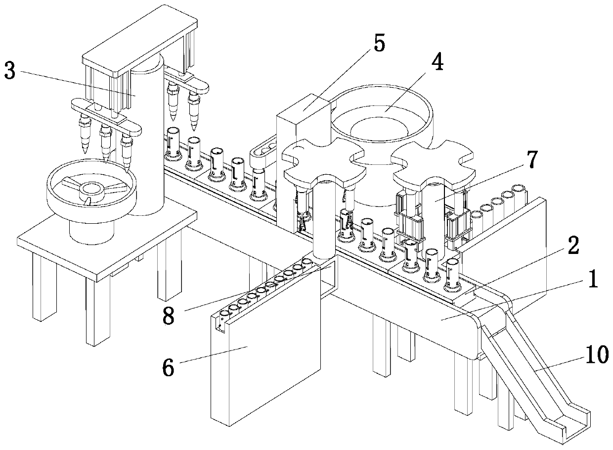 Automatic balance steel dispensing assembly process for lipstick cartridge