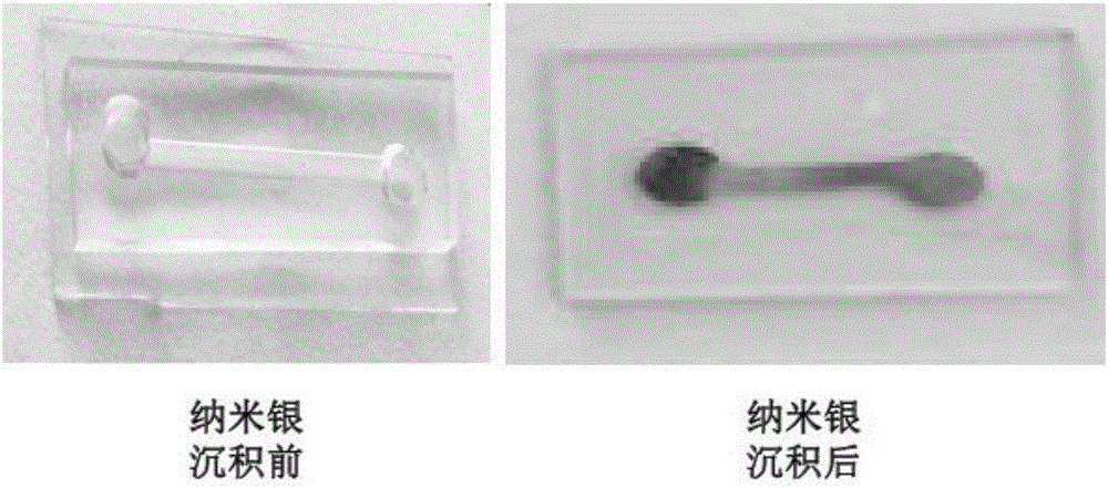 Method for depositing nano-silver in microfluidic channels