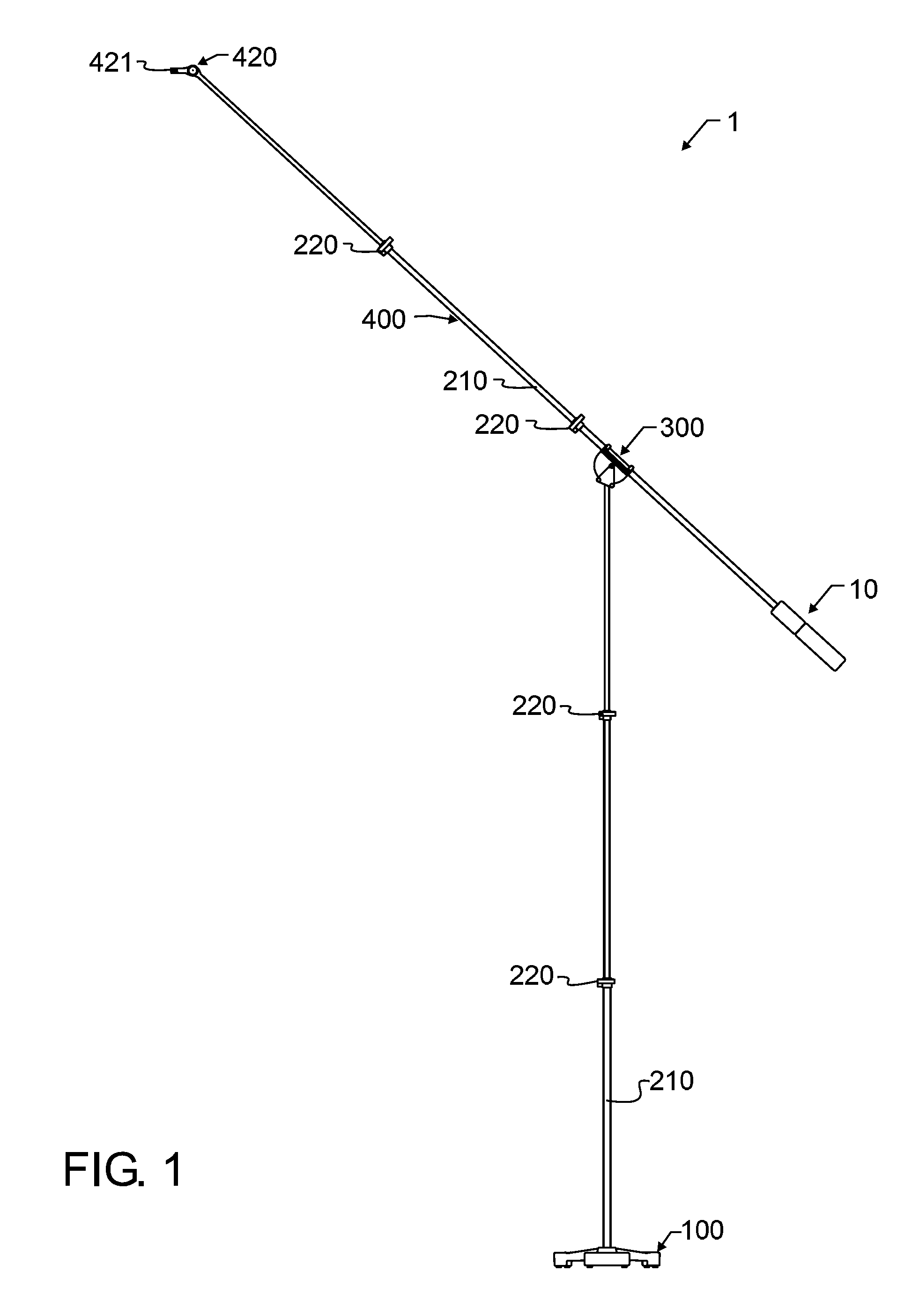 Boom stand stacking counterweights