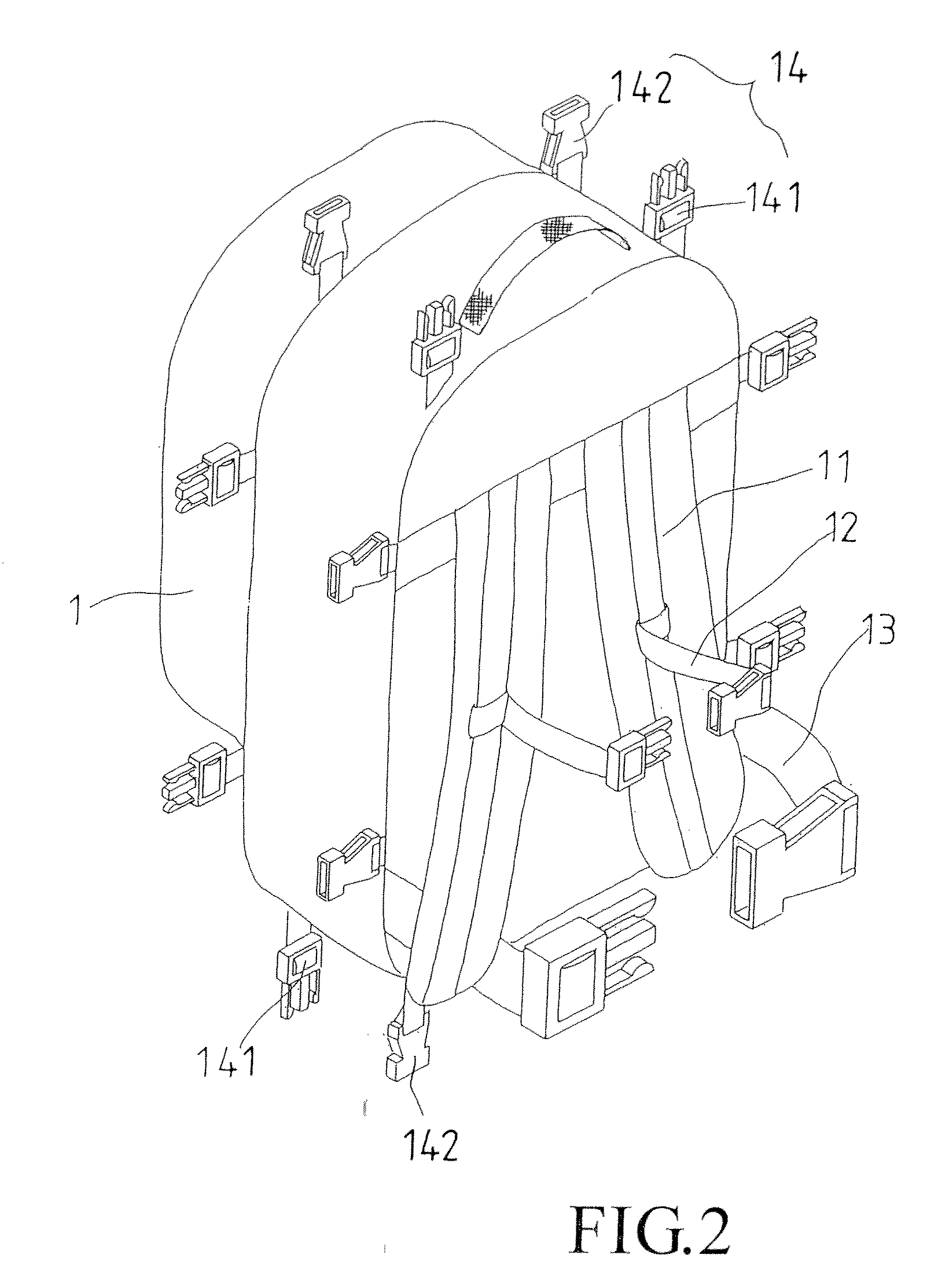 Backpack structure having lifesaving function