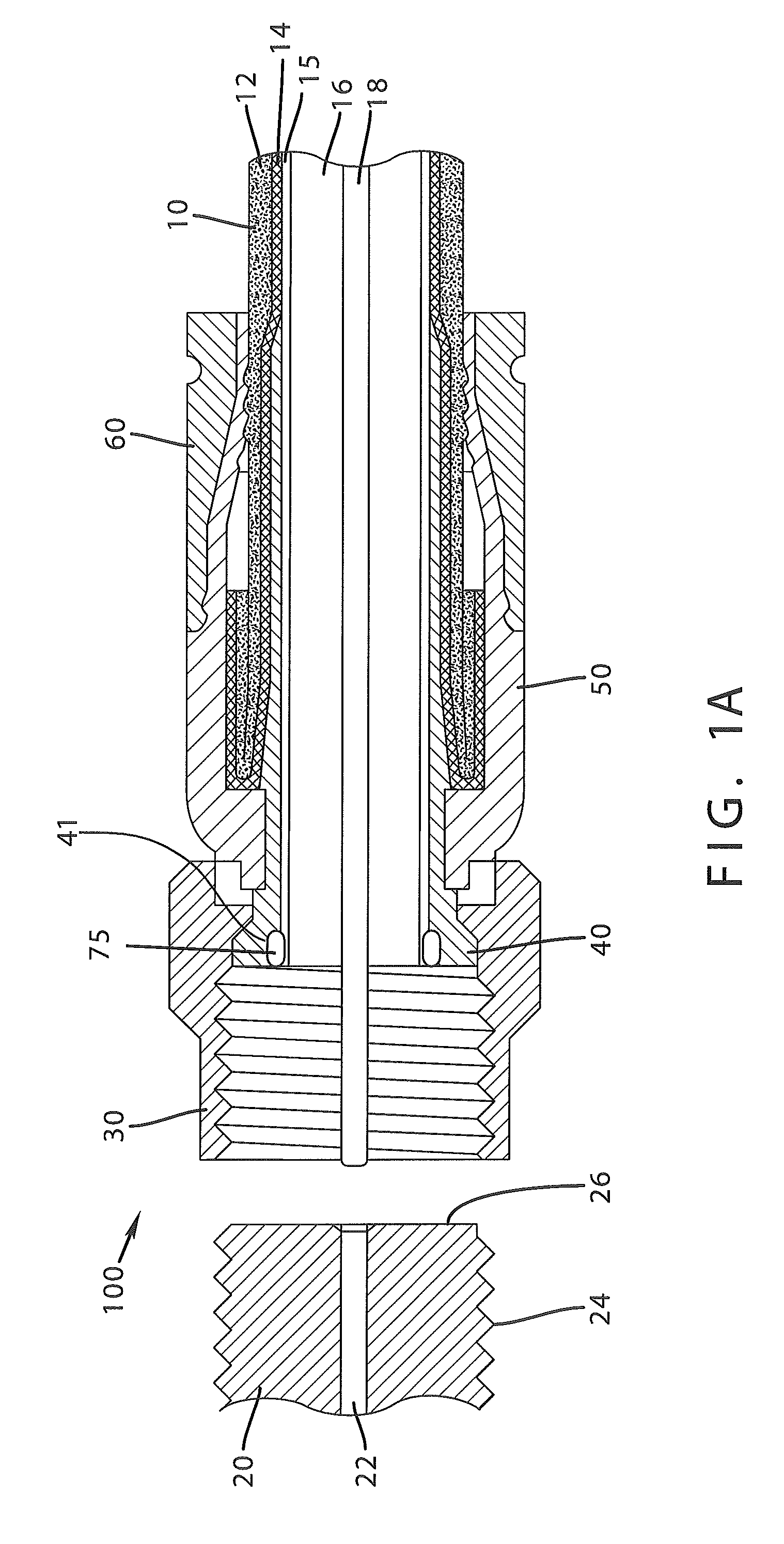 Connector having electrical continuity about an inner dielectric and method of use thereof