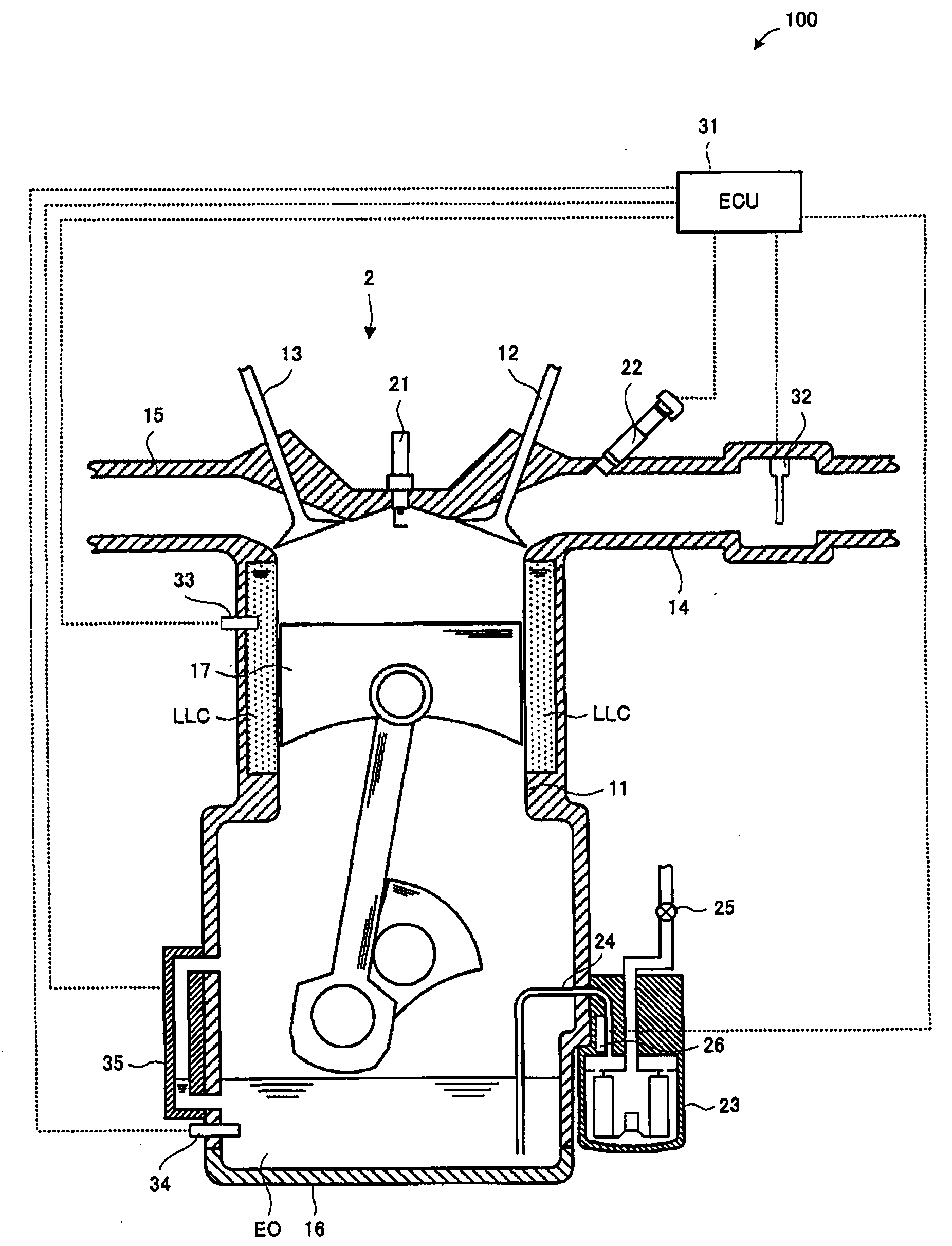 Device and method for suppressing dilution of oil