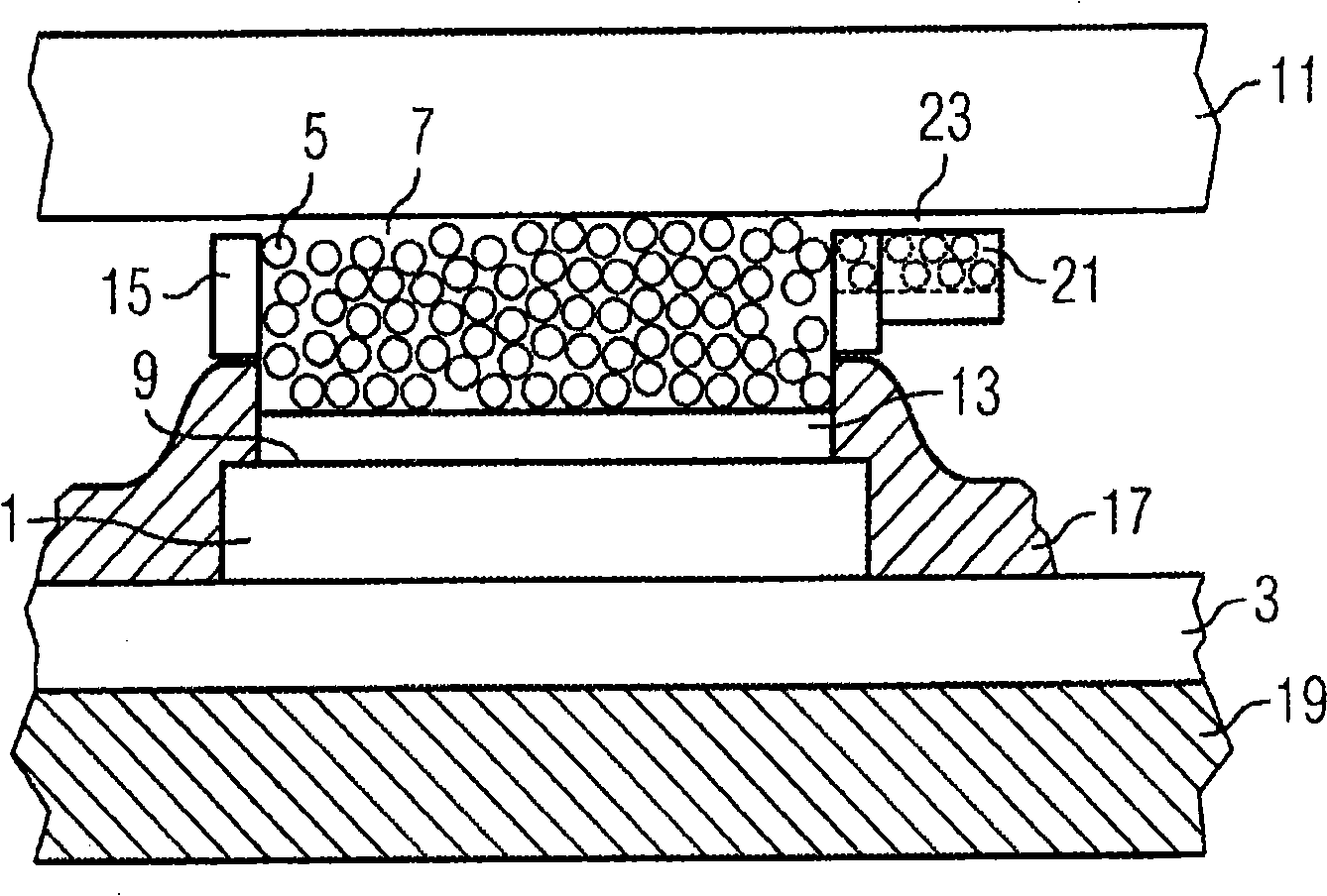 Explosion-proof module structure for power components, particularly power semiconductor components, and production thereof