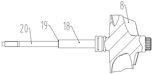 High-strength end face positioning compact turbine rotor device of turbocharger