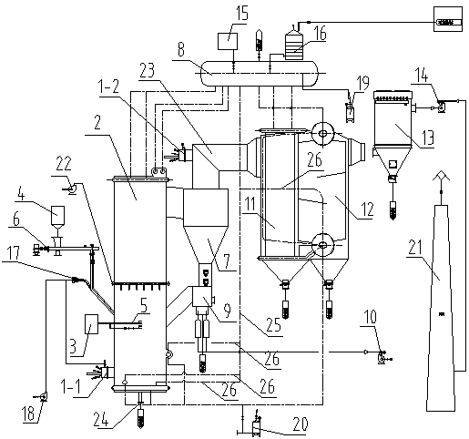 Phenolic wastewater and gasified waste coke mixed burning system