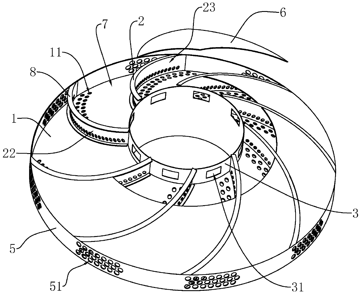 Impeller of oxygen-enriching machine