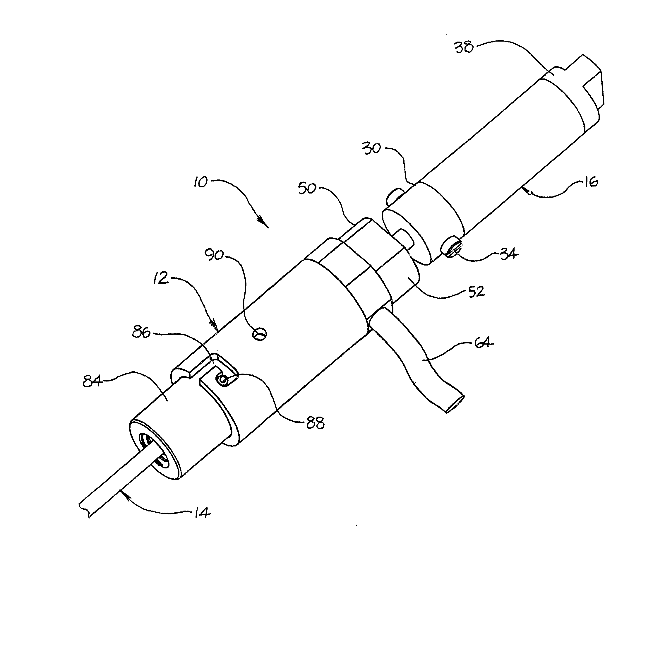 Device for inserting fill material particles into body cavities