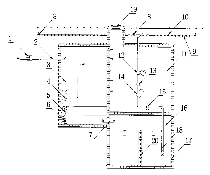 Lawn sewage irrigation system