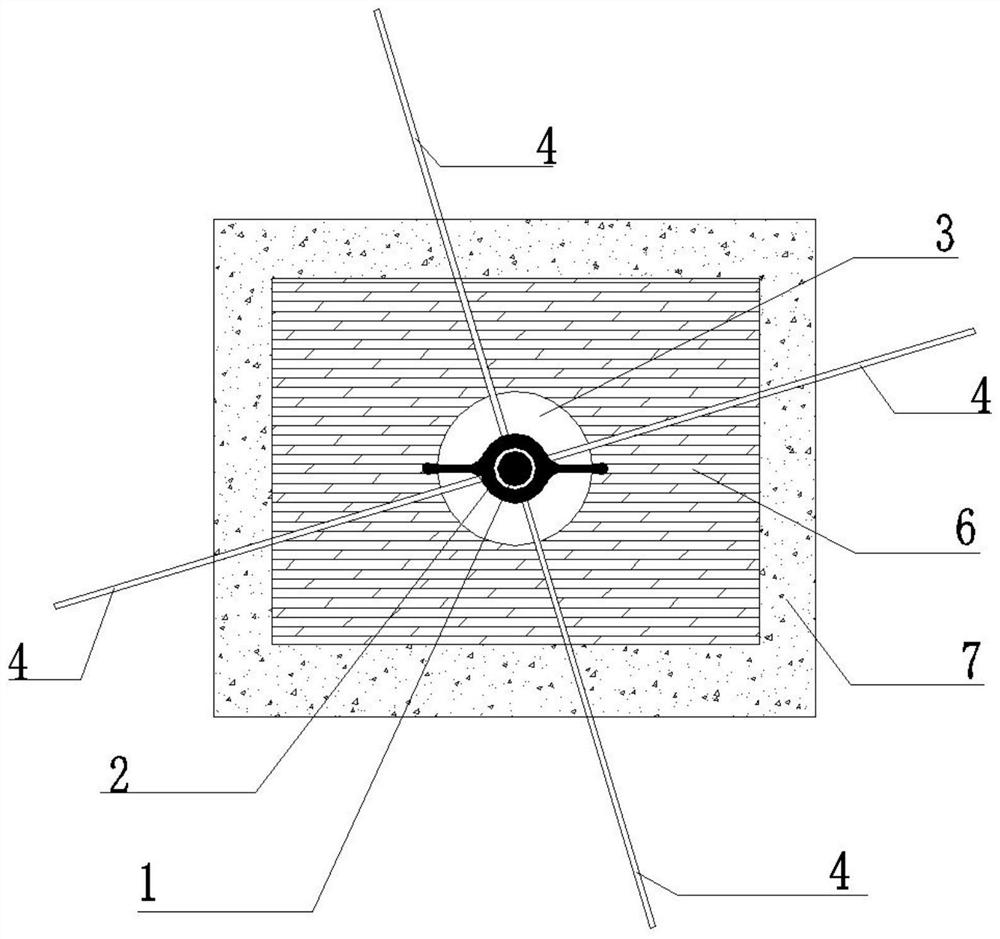 Reinforcement tool and construction method for floor hole hanging formwork