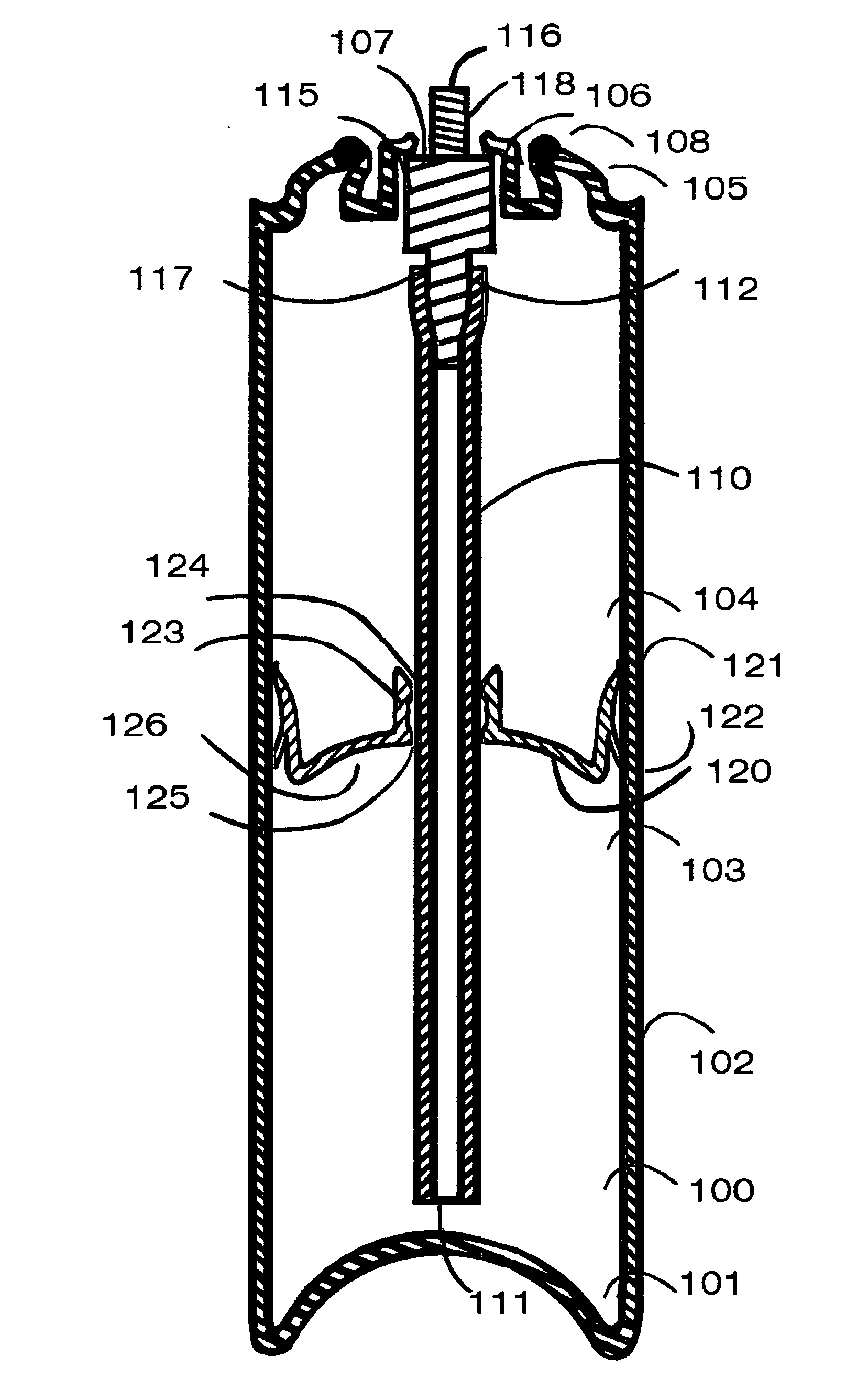 Dispenser with a reservoir comprising a divider or a porous material