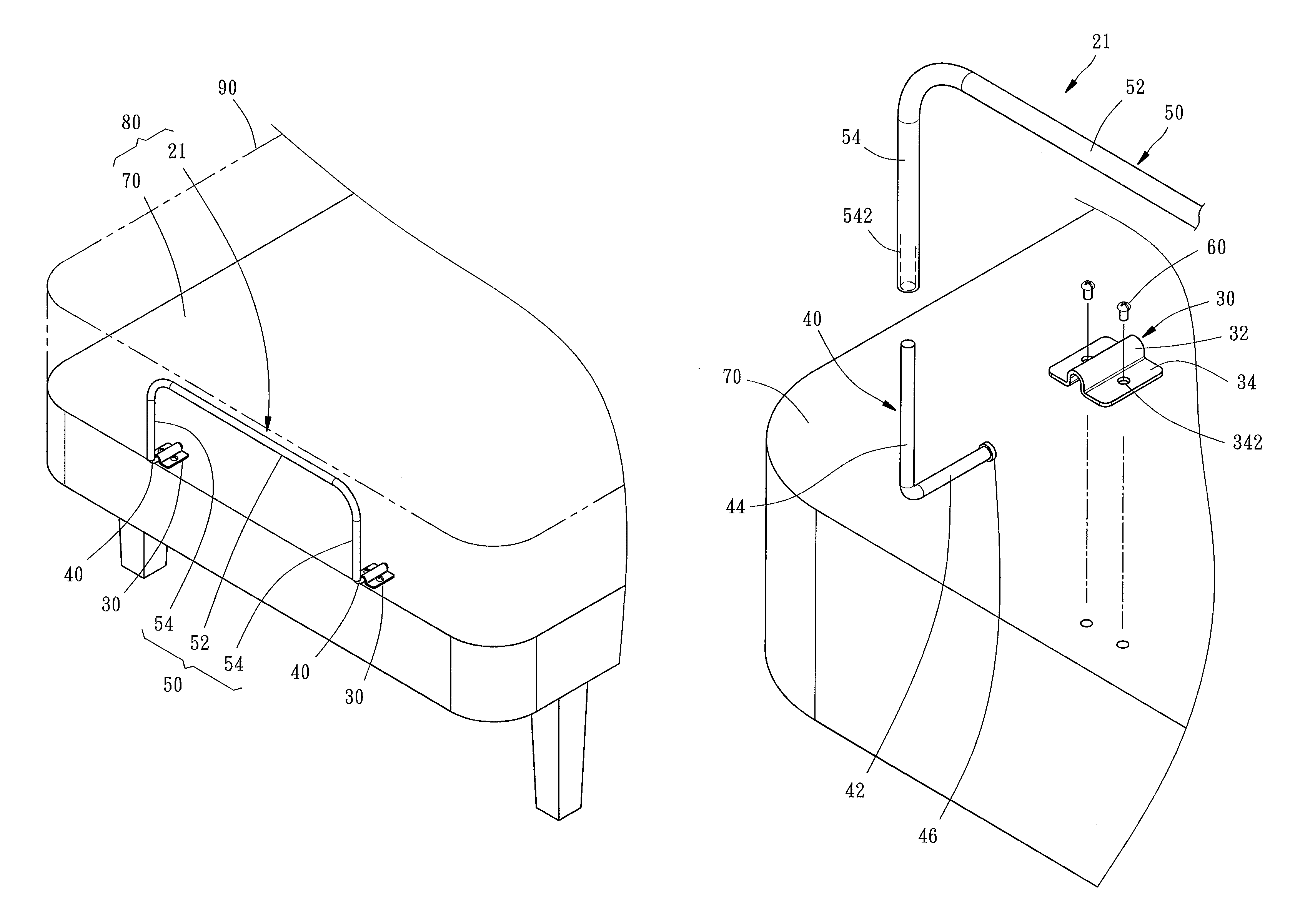 Bracket for retaining mattress