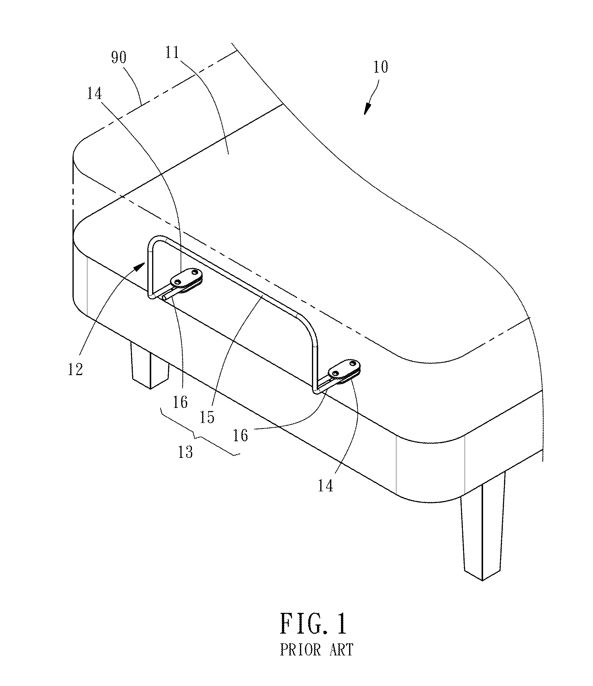 Bracket for retaining mattress