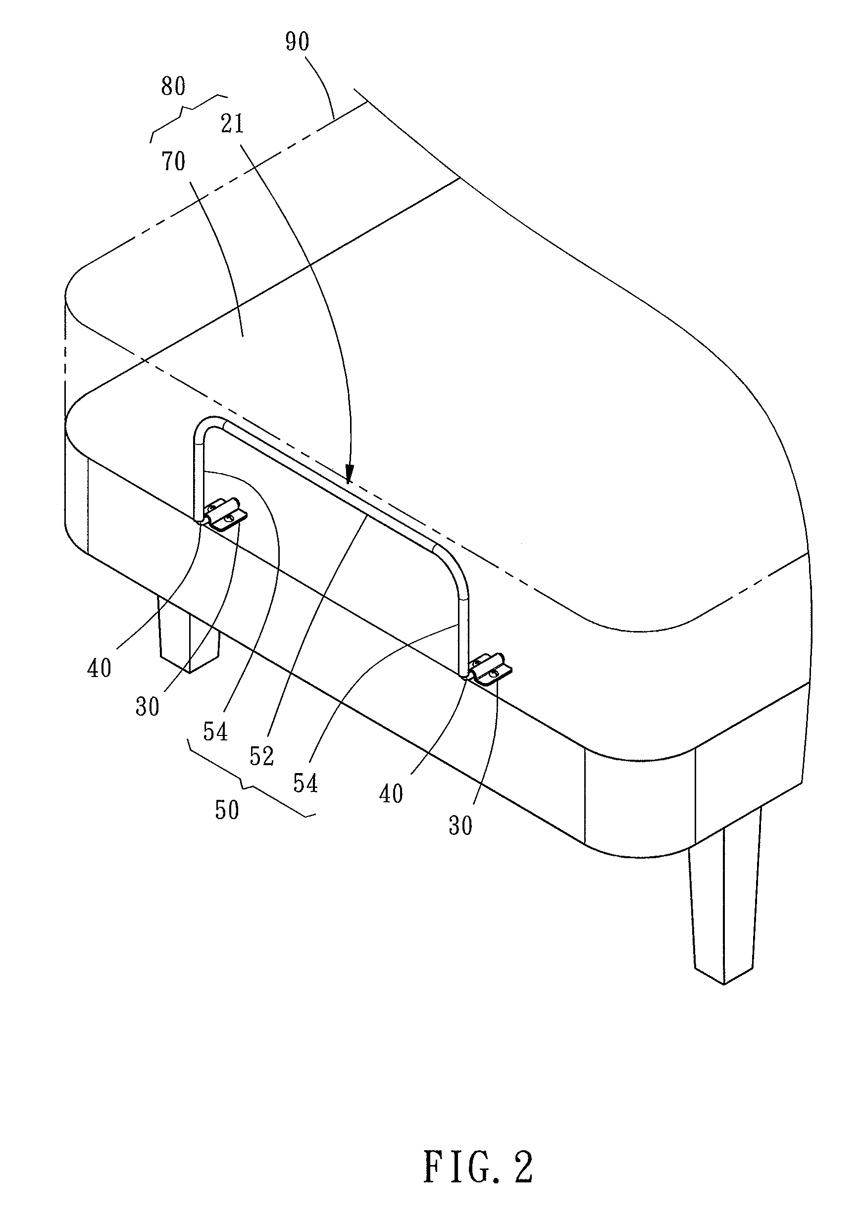 Bracket for retaining mattress