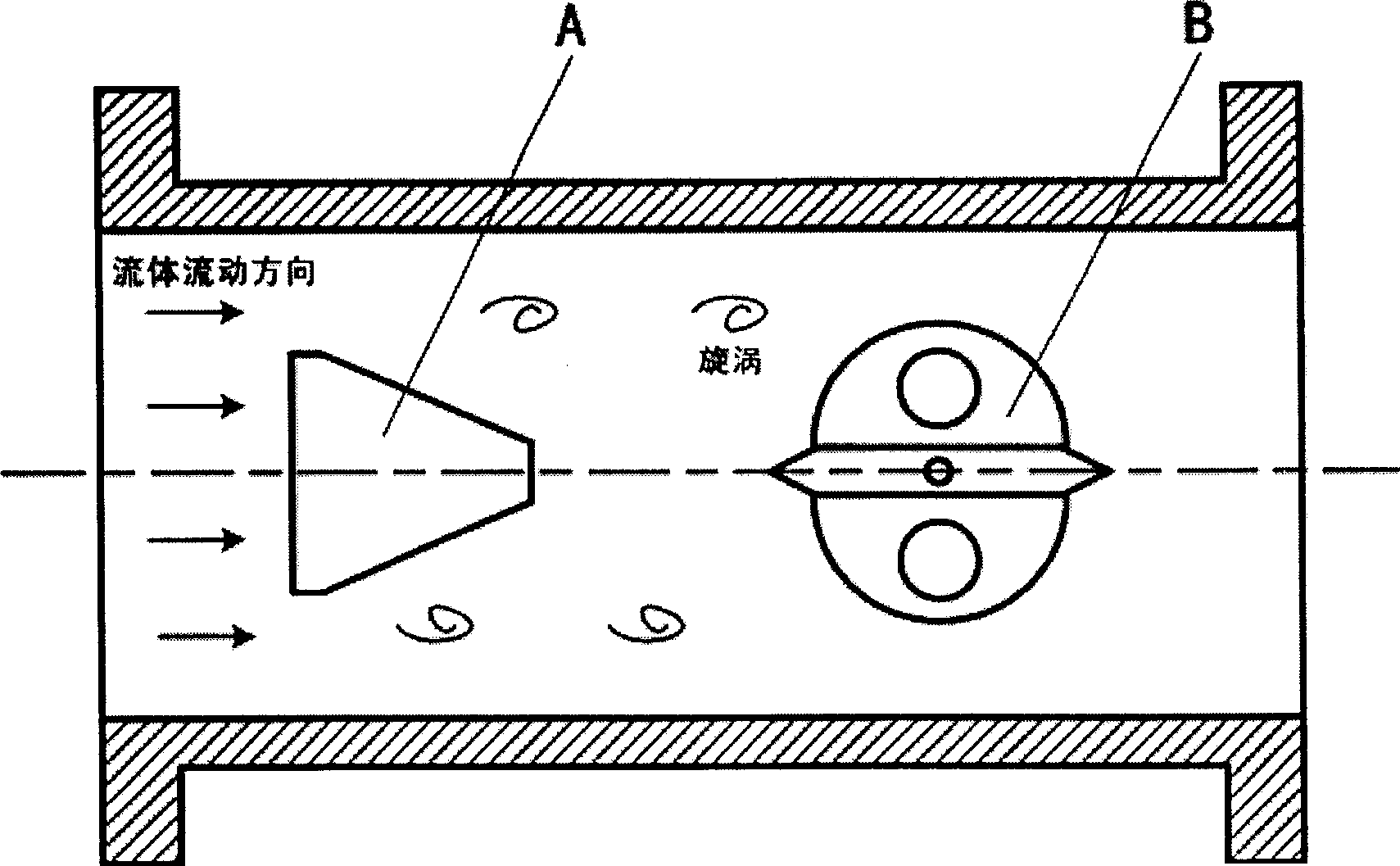 Suspension type self vibration damping difference flow sensor