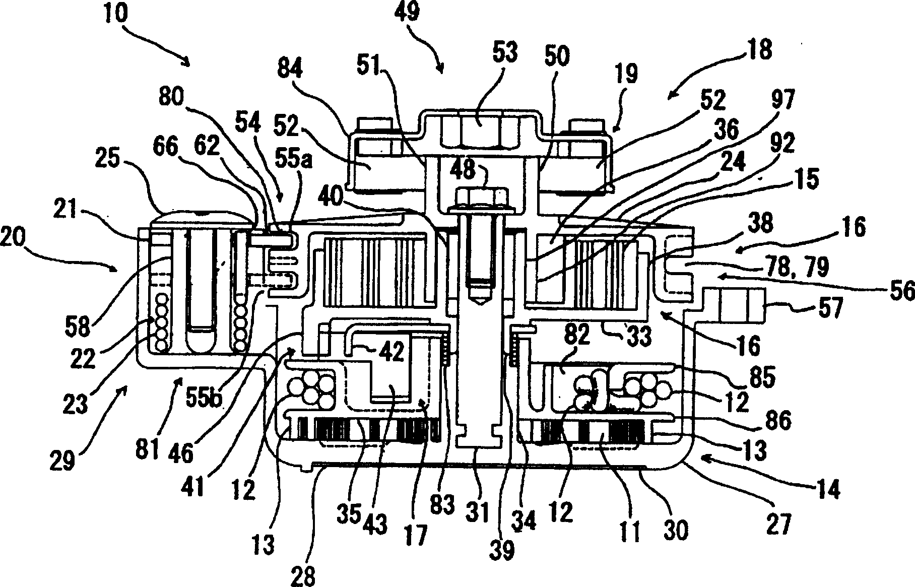 Lock force accumulation starter device