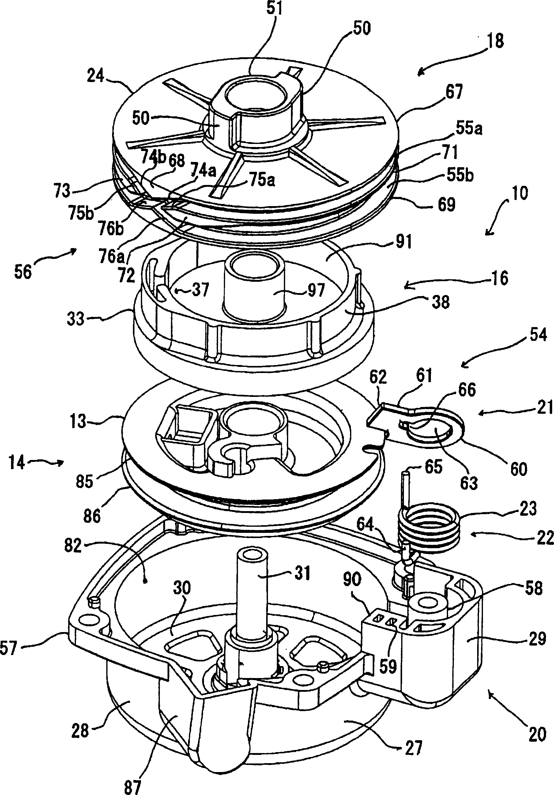 Lock force accumulation starter device