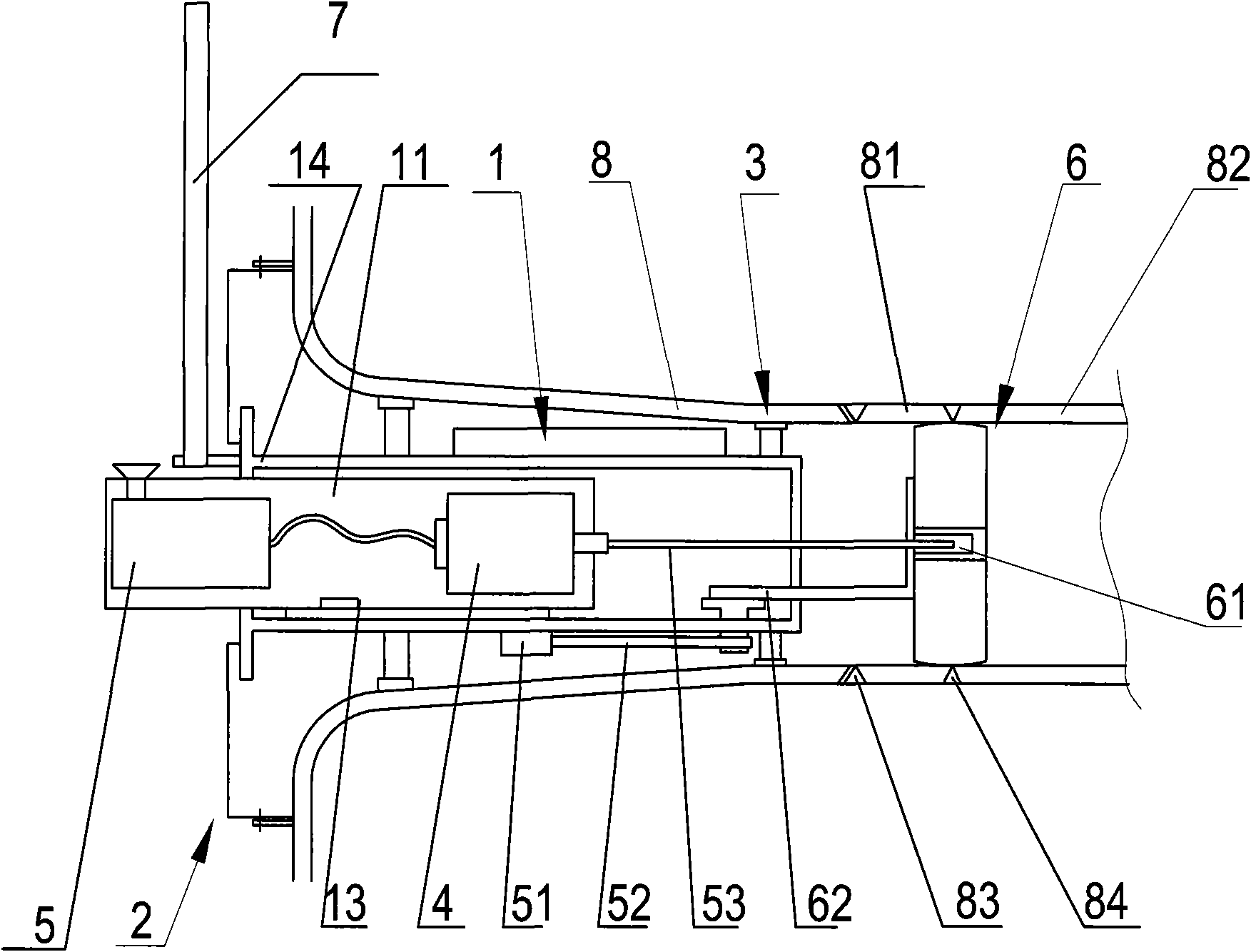 Welding line ray detector of adapter tube and safety end of nuclear reactor pressure vessel