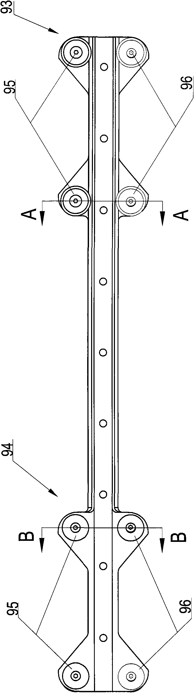 Welding line ray detector of adapter tube and safety end of nuclear reactor pressure vessel