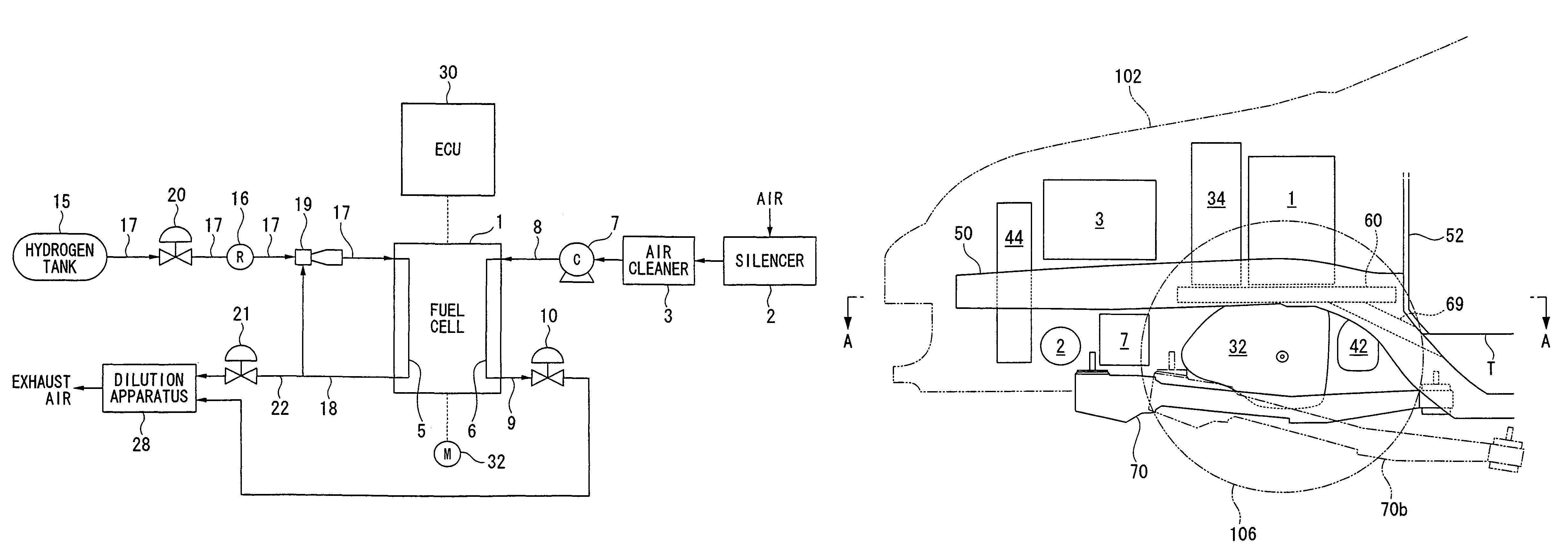 Fuel cell vehicle having support frame which couples side frames in width direction of vehicle