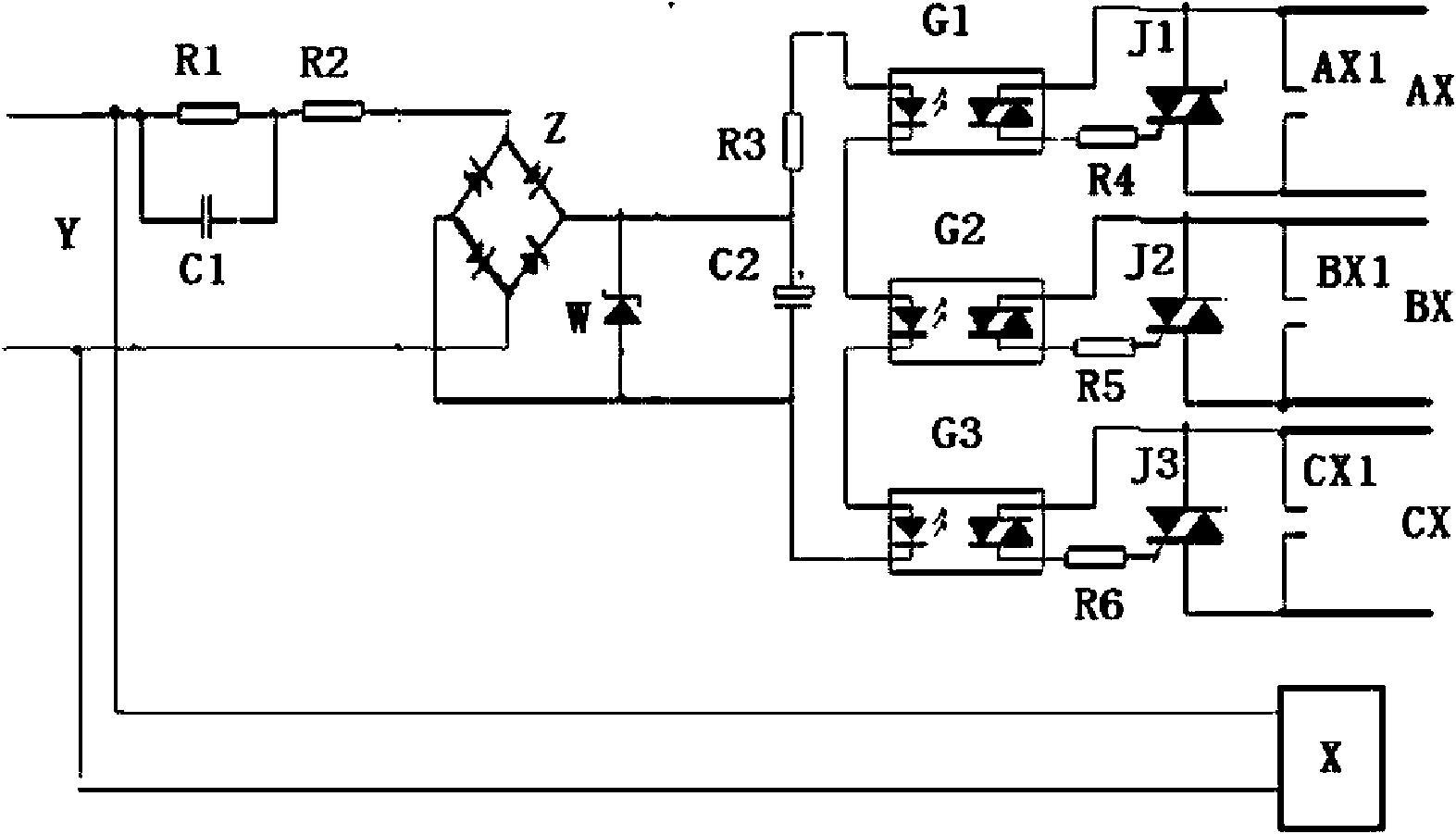 Passive switch drive controller for hybrid AC contactor based on opto-coupler