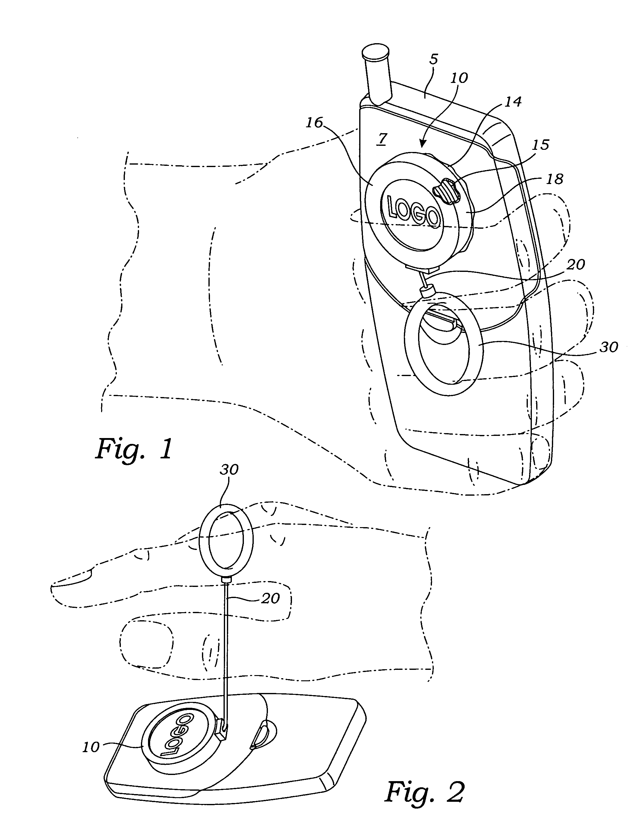 Stick-on security ring for a hand held device