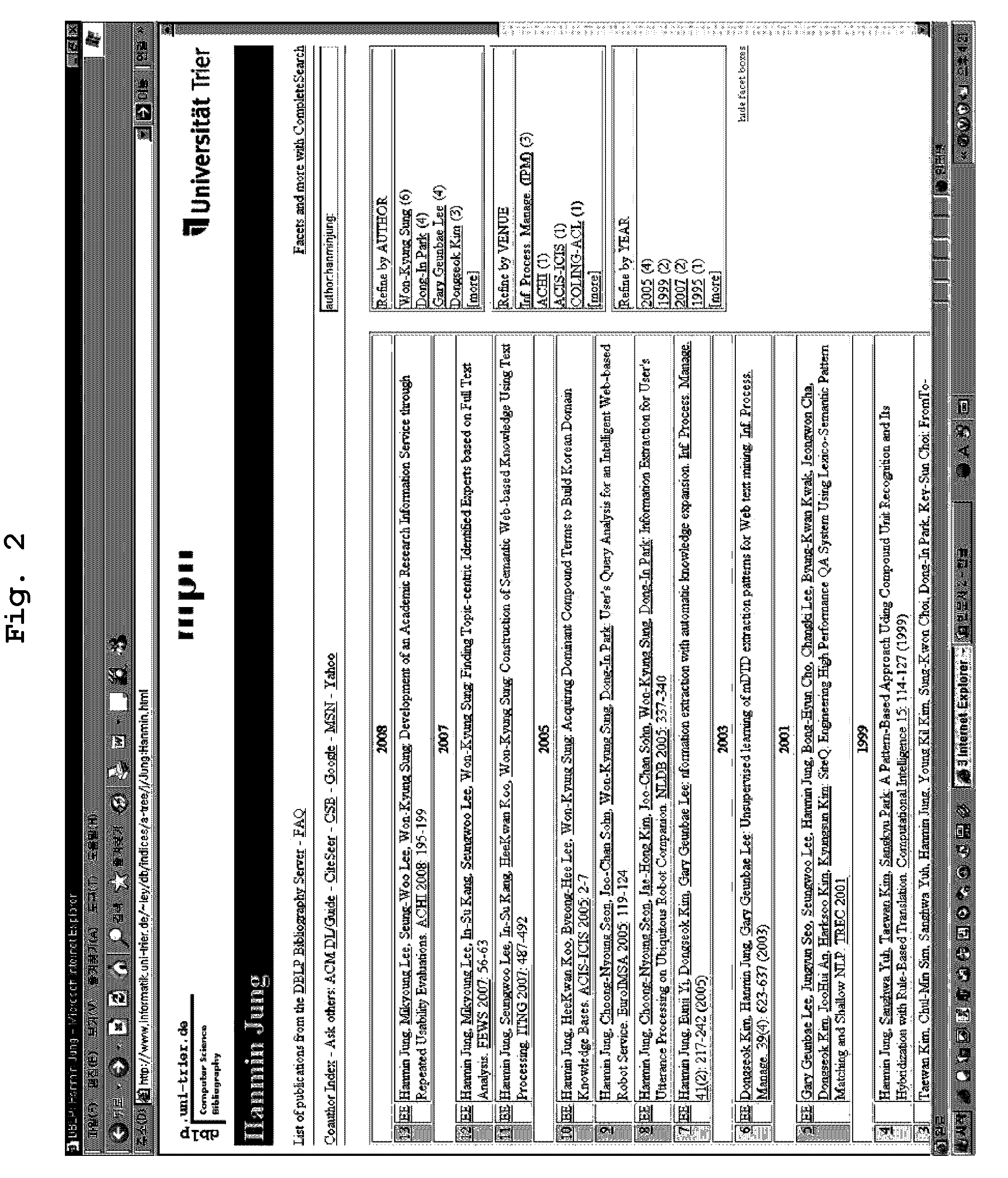 System of managing connection to web services and method thereof