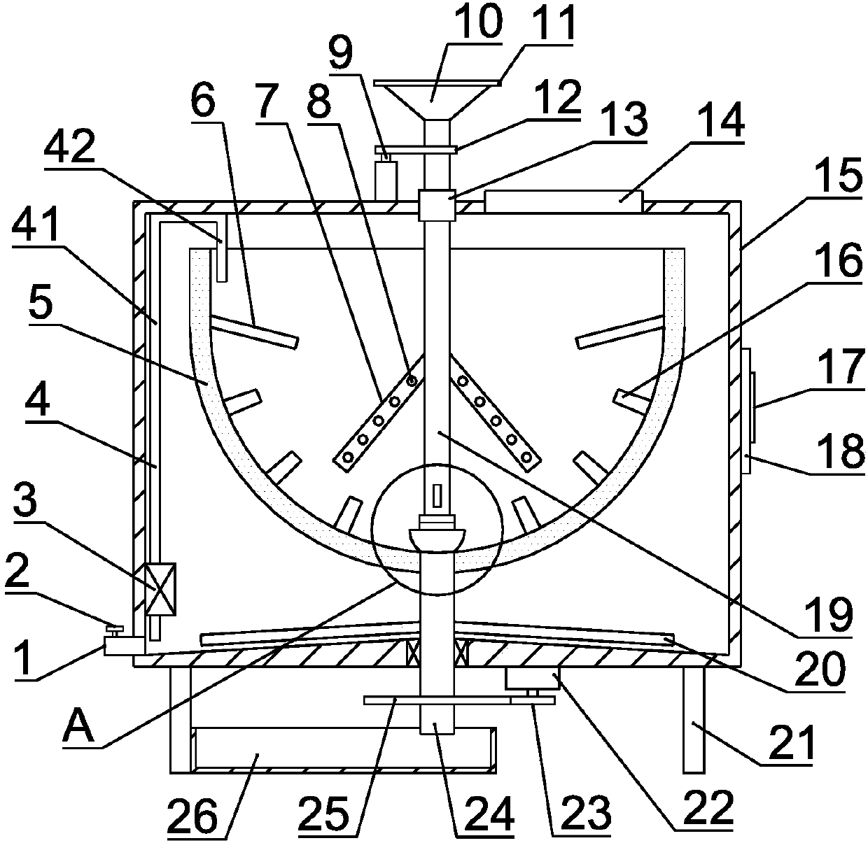 Food and beverage inner circulation baffling impurity filtering device