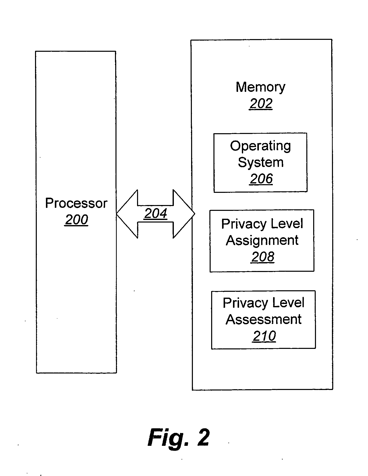 Methods, data processing systems, and computer program products for assigning privacy levels to data elements