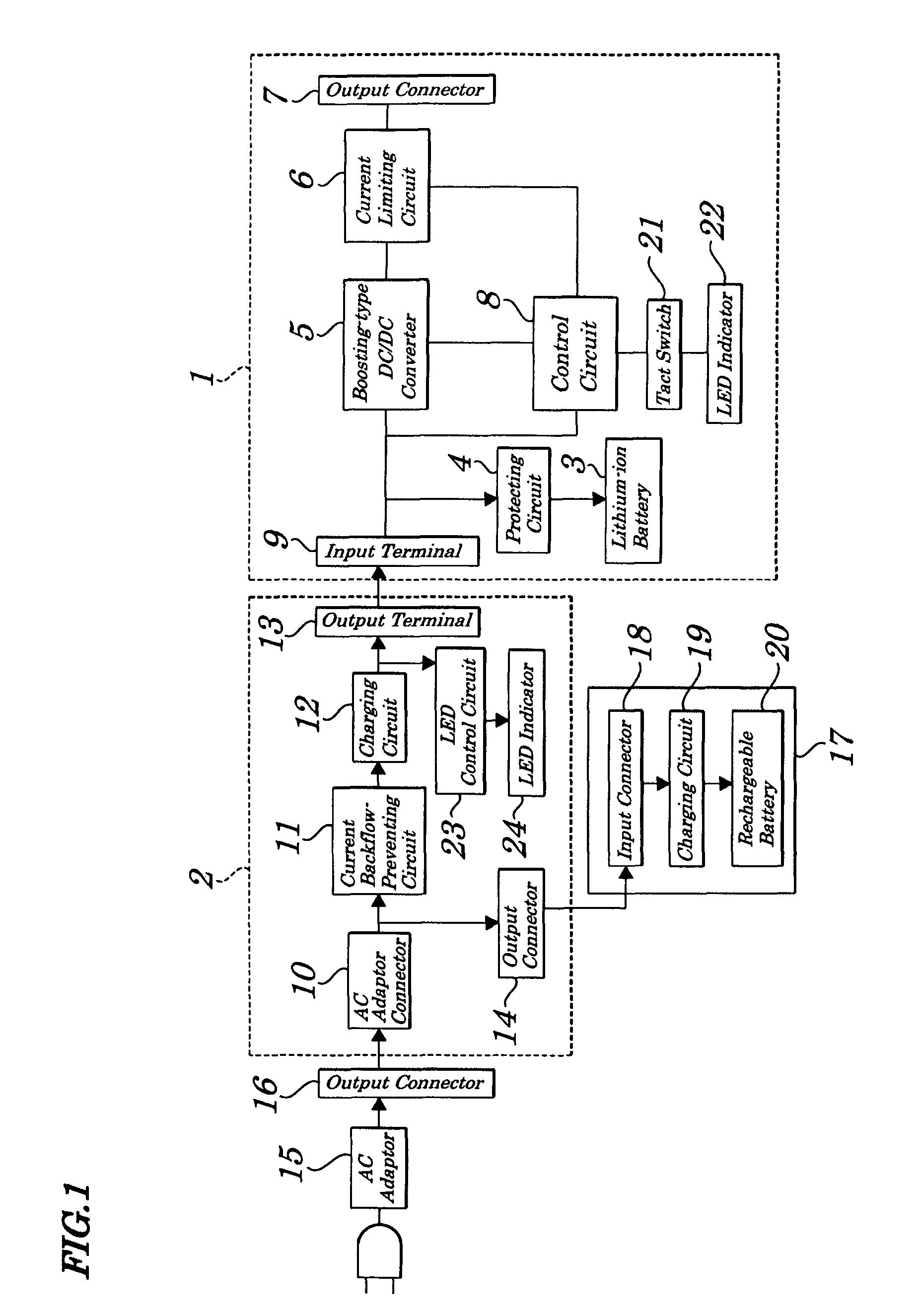 Charging device for portable electronic device battery and portable phone battery