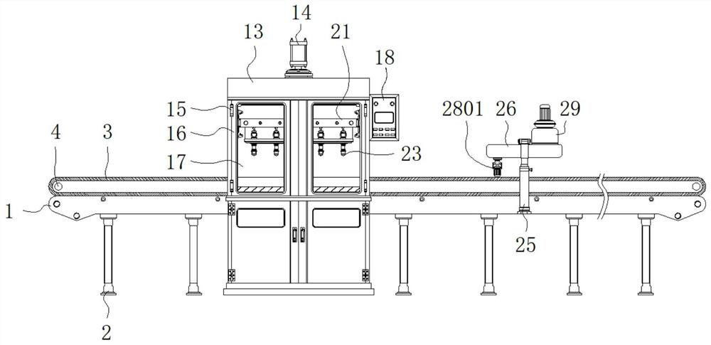 Automatic filling, packaging and conveying production line for walnut oil production