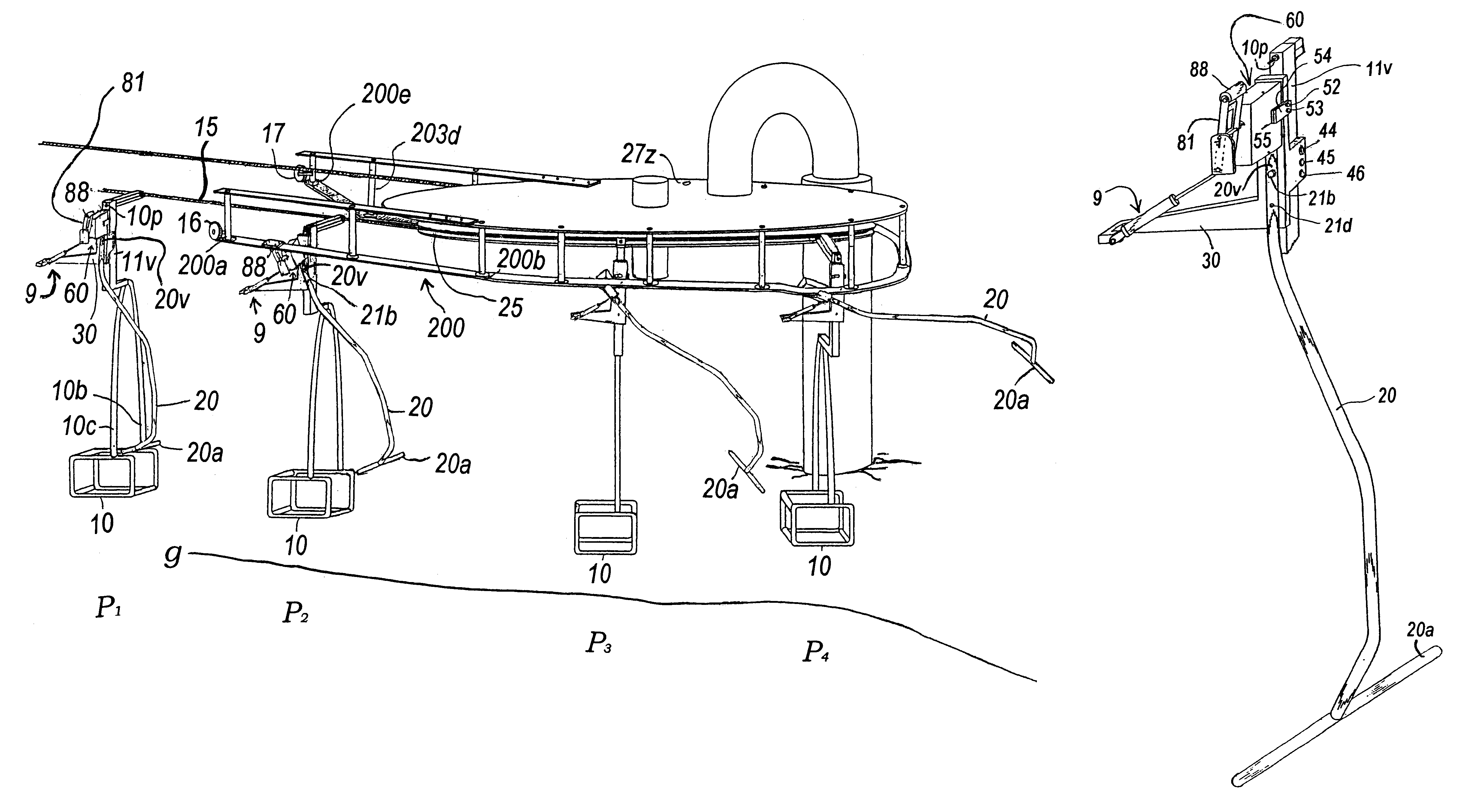 Automatic crossbar on ski chair-lift for facilitating passenger dismount