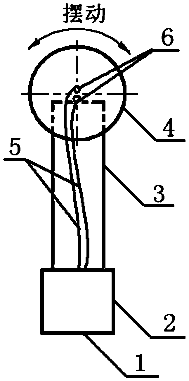 A swinging liquid conductivity measuring electrode