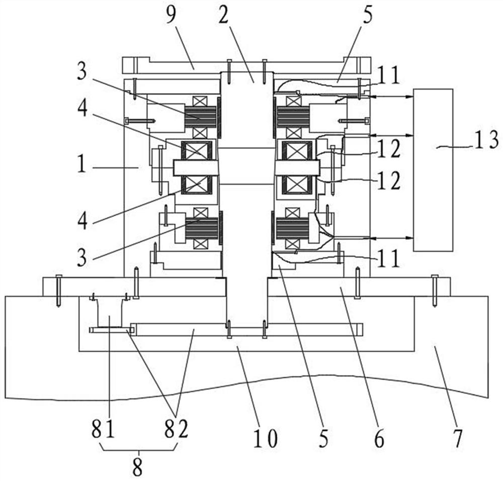 Slewing bearing structure, rotary table and operation machine