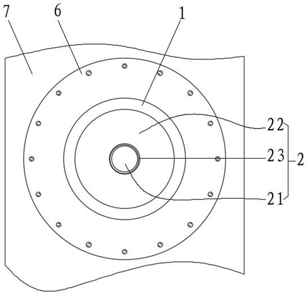 Slewing bearing structure, rotary table and operation machine