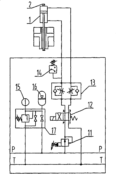 Pressure-maintaining and regulating hydraulic control system of roll balance gear