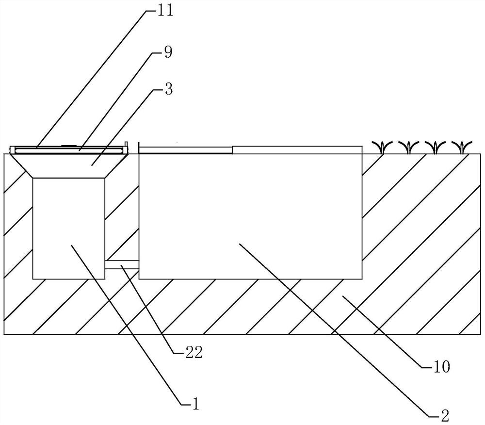 Water collecting and purifying device for concave green belt of municipal road