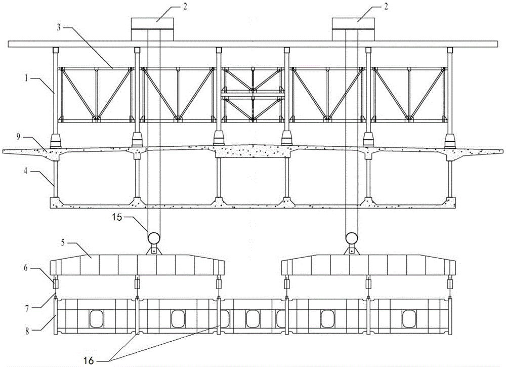 Integrated hoisting method for corrugated steel web part