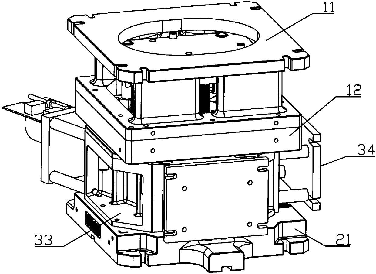 Low-pressure casting die for new energy automobile motor shell with end cover