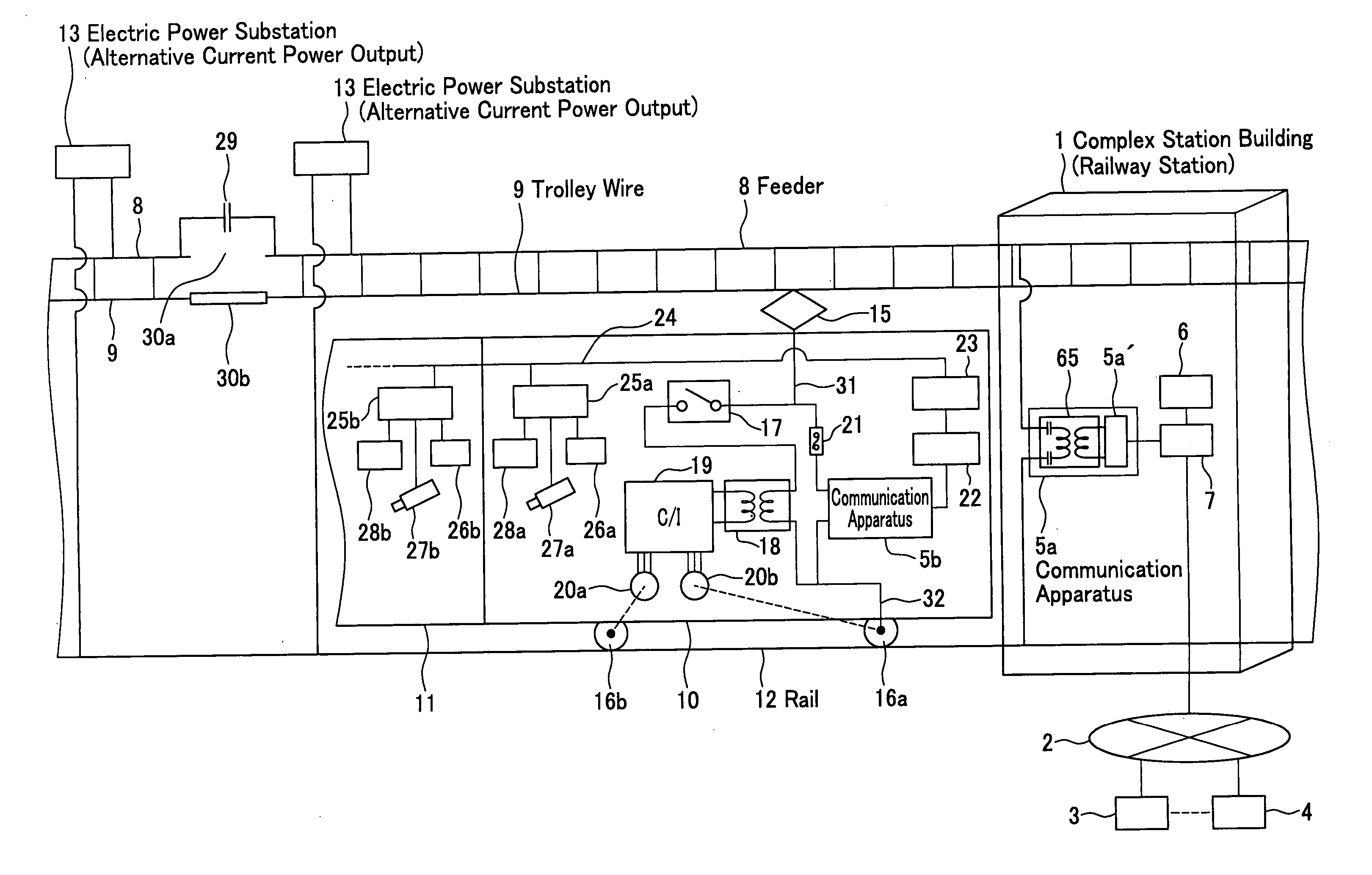 Communication apparatus, communication method and installation method of railway vehicle-facility intra communication system