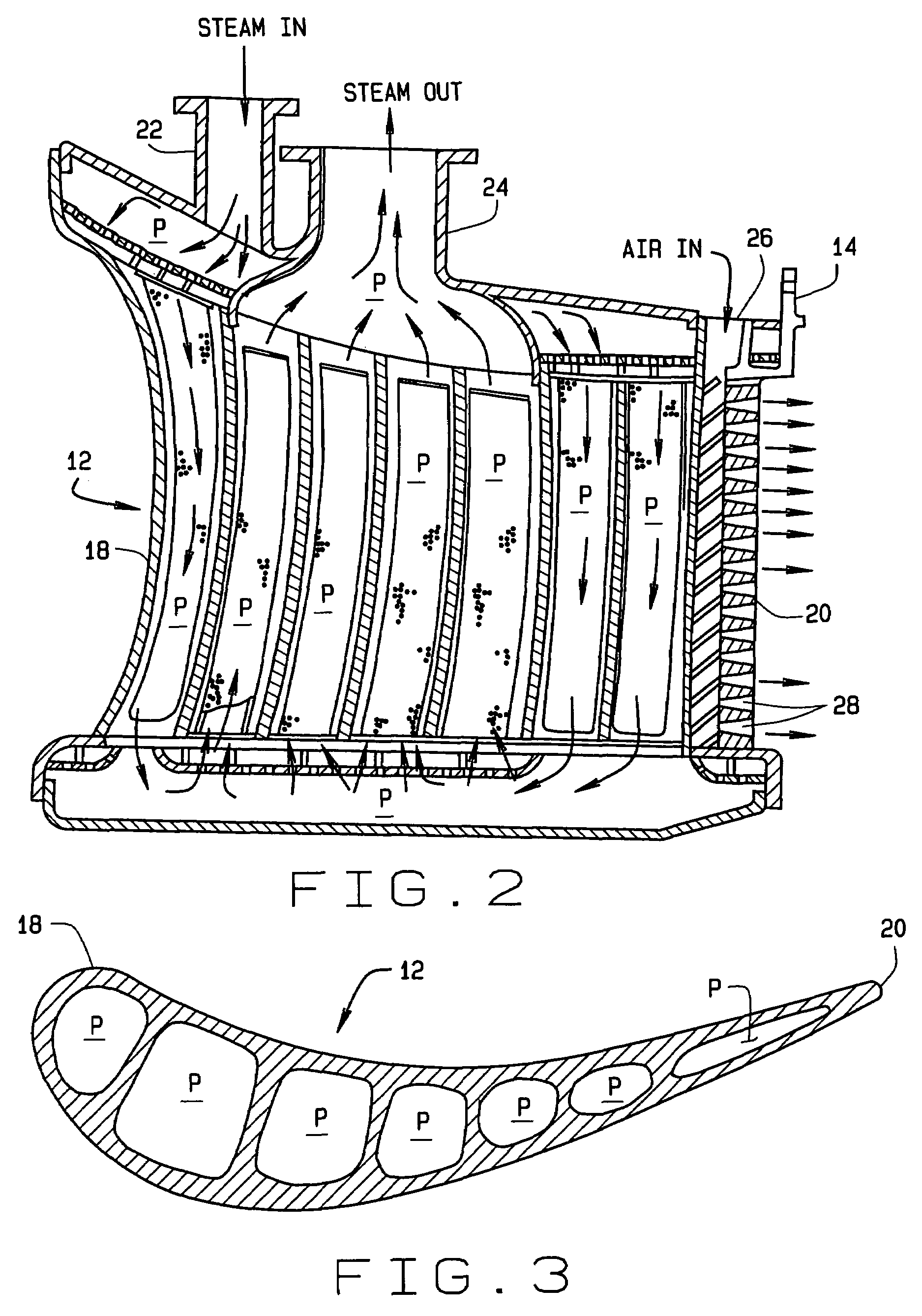 Film cooling for the trailing edge of a steam cooled nozzle