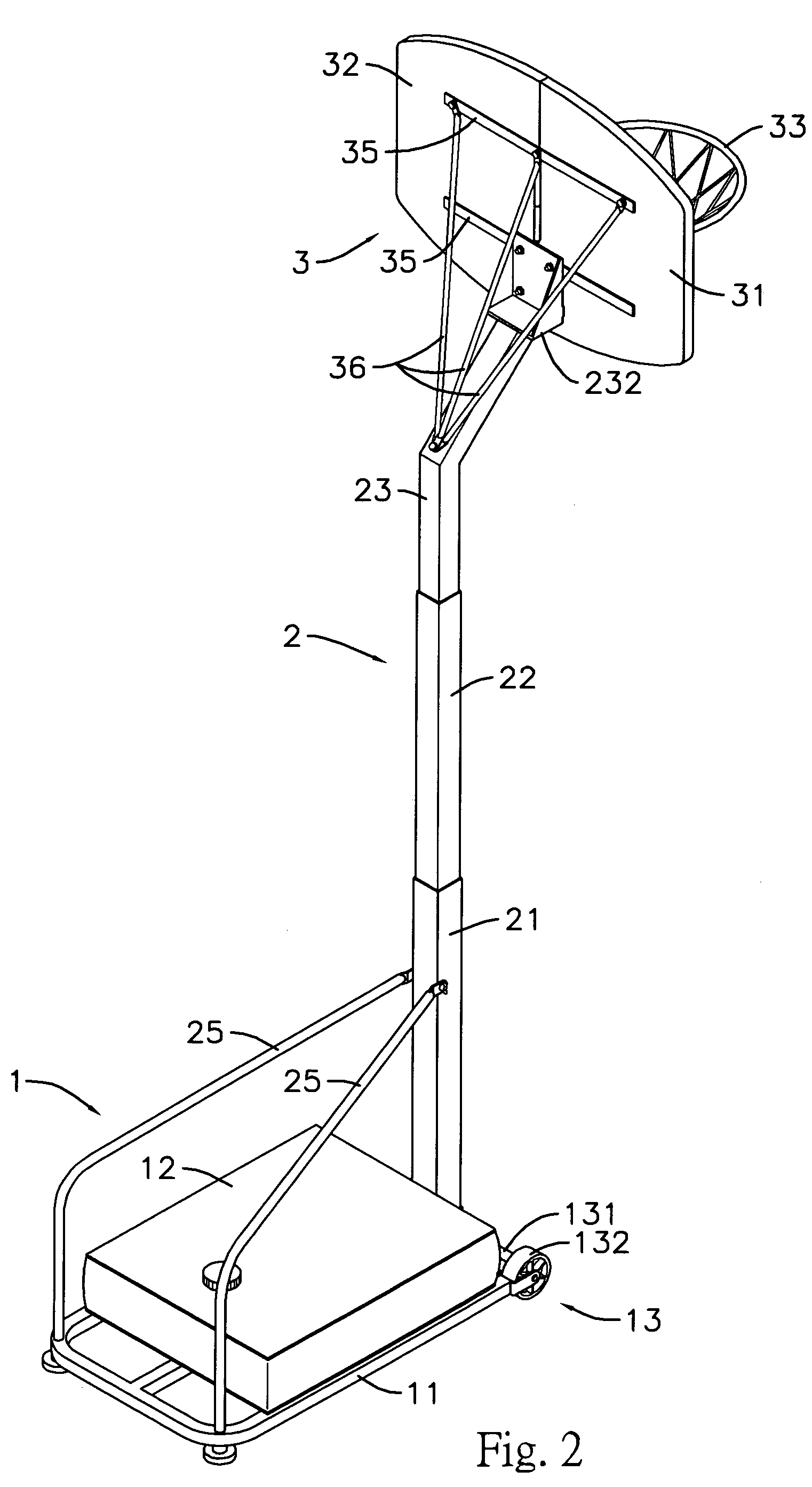 Foldable basketball stand